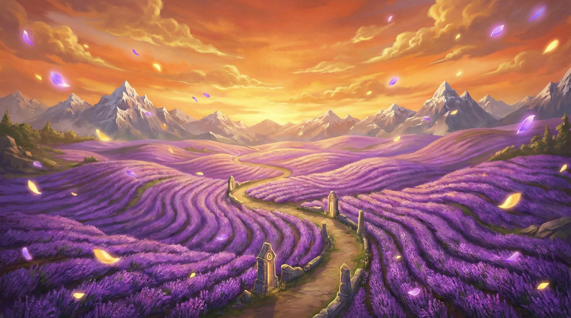 同人动漫薰衣草花海航拍植物视频